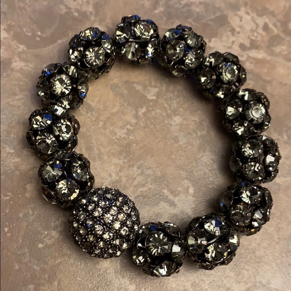 Black sparkle stretchy bracelet - Picture 1 of 3